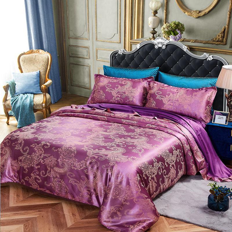 Satin Jacquard Four-piece Bed Set Home Bedding Continental Light Luxury