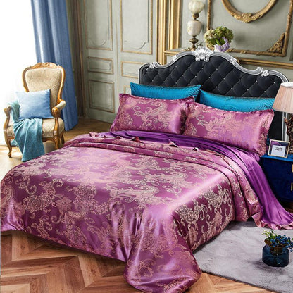 Satin Jacquard Four-piece Bed Set Home Bedding Continental Light Luxury