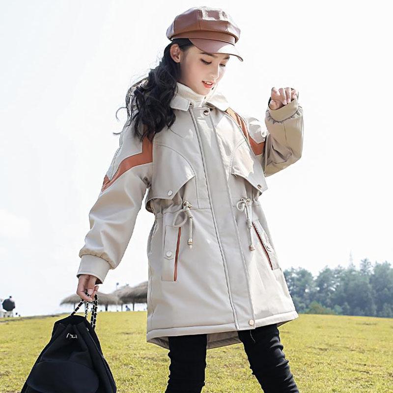 Girls' Winter Wear Faction Overcomes Warm and Windproof Cotton Coat Autumn and Winter Clothing Plus Velvet Padded Coat