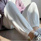 Women's All-match Loose and Thin Waffle Sports Casual Trousers Trendy Foot Trousers Autumn and Winter