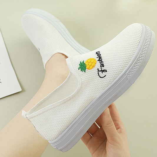 Women's Mesh Shoes Trend All-match One-step Sneakers Breathable Soft Sole Mother's Single Shoes Lazy Shoes Student Shoes