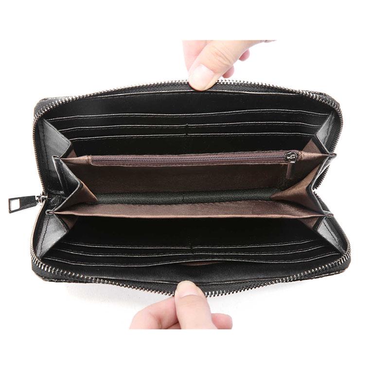 Business Long Wallet Men and Women Crocodile Pattern Leather Multi-card Holder Clutch Bag Coin Bags
