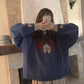 College Autumn Winter Sweater Girls Students Loose Pullover Round Neck Long Sleeve Coat