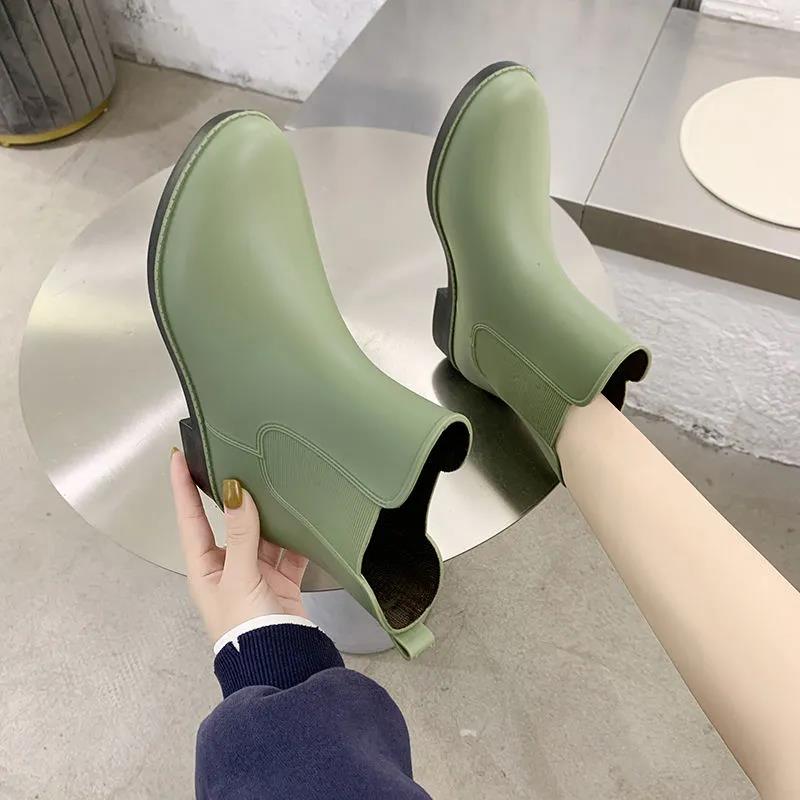 Rain Boots Women Waterproof Shoes Short Tube Non-slip Water Shoes Rain Boots Shopping Kitchen Rubber Shoes