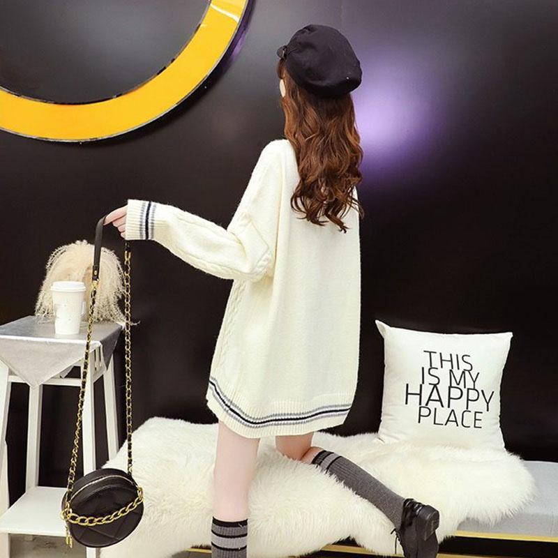 Autumn and Winter Loose Casual Sweater College Style Knit Top Long Sleeve Simple Female Top