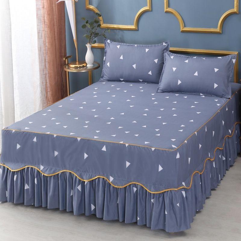 Non-slip Bedspread Bed Skirt Three-piece Bed Skirt Pillowcase Korean Simmons Protective Cover Household Daily Necessities