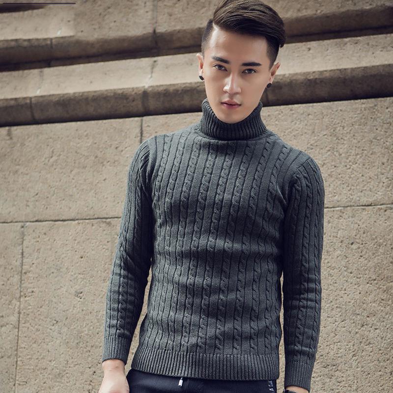 Pullover Men 2019 Autumn Winter Wool Slim Fit Sweater Men Casual Turtleneck Sweaters Pull Jumper Men