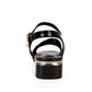 Summer Leather Ladies Sandals Fashion Middle-aged All-match Middle-heeled Fish Mouth Mother Sandals