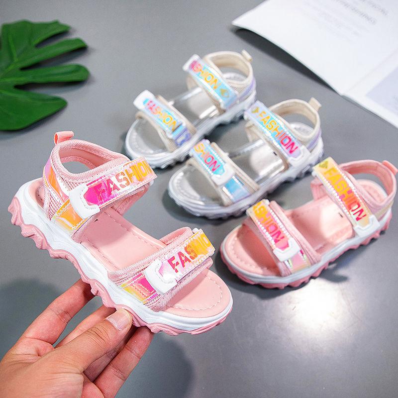 Girls' Sandals  Summer Big Children's Fashion Sports Soft-soled Sandals Little Princess Girls' Shoes Breathable Lightweight