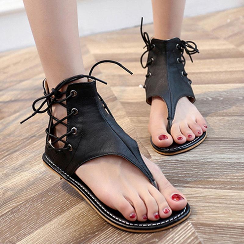 Size 35-40 Summer Women Outdoor Rome Flip Flop Flat Bohemian Beach Shoes Non-slip Office Lady Sandals