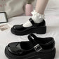Thick-soled Round-toe Women's Shoes All-match Retro British Style Leather Shoes Japanese Women's Small Leather Shoes
