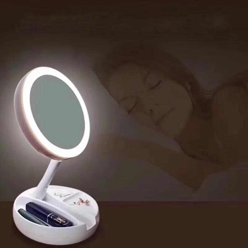 Portable LED Lighted Makeup Mirror Vanity Compact Foldable Travel Makeup Mirror