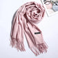 Women's Winter Scarf Korean Style Pure Color Imitation Cashmere Thick All Match Shawl Warm Long Bib Casual Outdoor Solid Tassel Wrap Shawl Neck Scarf