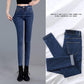 Women's High Waist Jeans Are Thin, All-match Autumn and Winter Slim Stretch Korean Pencil Pants