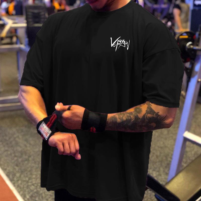 Men's Quick-drying Muscle Fitness Five-point Sleeve T-shirt Summer Running Exercise Breathable Sports Loose Short-sleeved Shirt