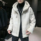 Men's Hooded Plus Velvet Padded Coat Trendy Loose Deerskin Fleece Jacket Winter Jacket