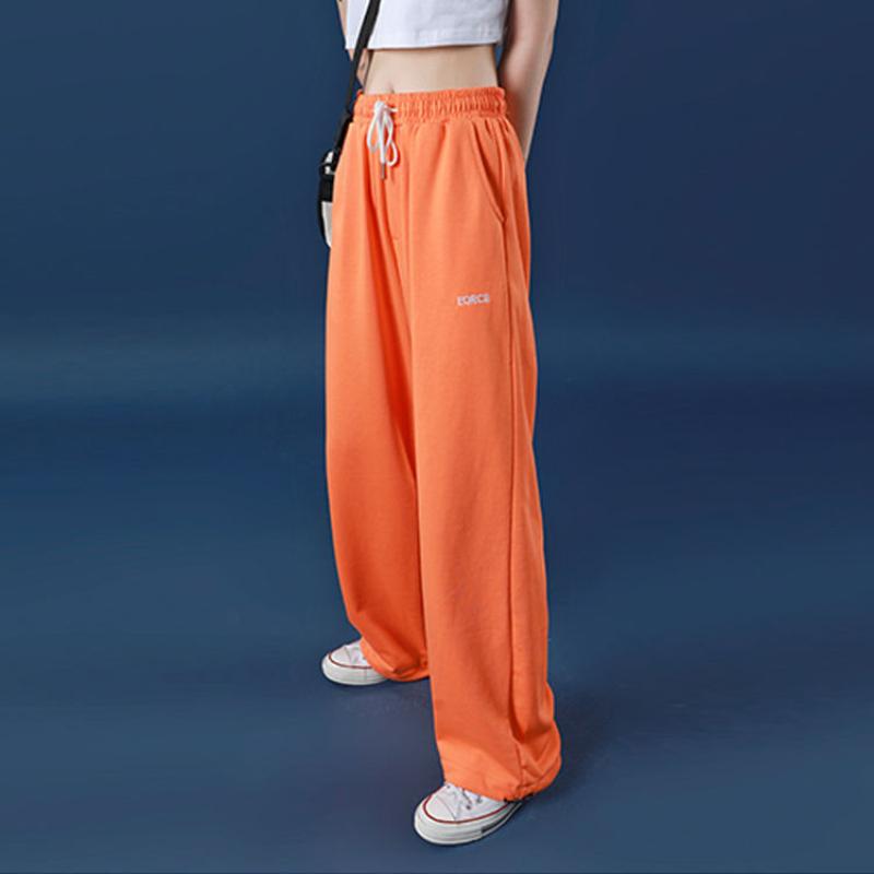 Summer Thin Straight Hole Casual Sports Pants Female Student Korean Version Loose and Thin Drape Mopping Trousers