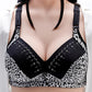 Ladies Leopard Print Padded Underwear Adjustable Shoulder Strap Breathable Casual Comfy Bras