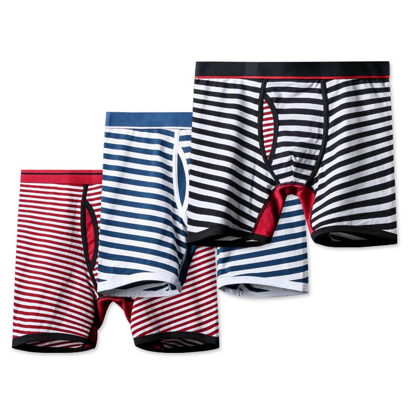 Striped Men's Underwear Sports Long Men's Boxer Shorts Men's Shorts