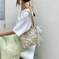 Women Casual Lace Appliques Woven Shoulder Bag Handbags Large Capacity Vintage Tote Bags