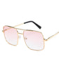 Fashion Square Sunglasses Women Brand Design Metal Frame Gradient Lenes Oversized Ladies Sun Glasses