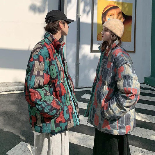 Winter Men's and Women's Cotton-padded Jackets, Warmth Cotton-padded Jackets Trendy Brand Jackets Warm Lovers Bread Clothes