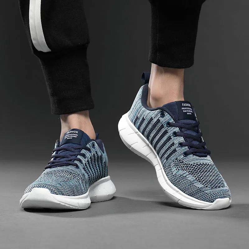 New Men's Mesh Sports Casual Trend Wild Breathable Flying Weave Running Shoes Light Sports Shoes