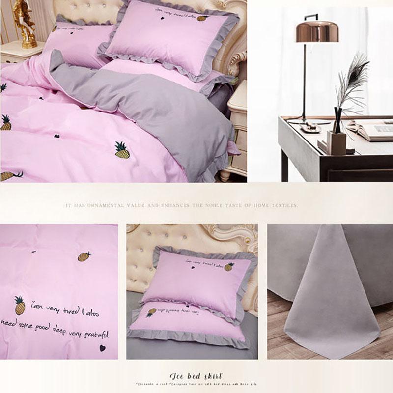 Embroidered Thick Brushed Princess Style Four-piece Lace Duvet Cover Double Bed Single Bedspread Bedding