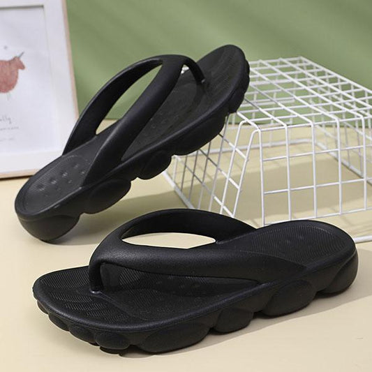 Couple's Solid Color Non-slip Large Size Outdoor Slippers Men's and Women's Spring Summer Soft Slippers Household Soft Sole Flip Flops