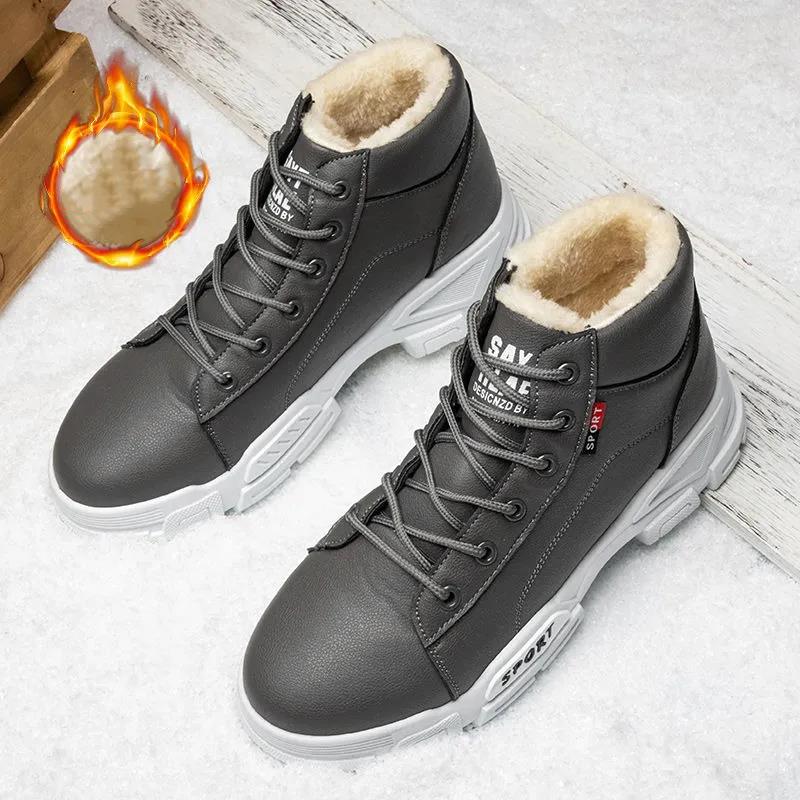 Winter Snow Boots Plus Velvet Padded Men's Martin Boots Warm High-top Cotton Shoes
