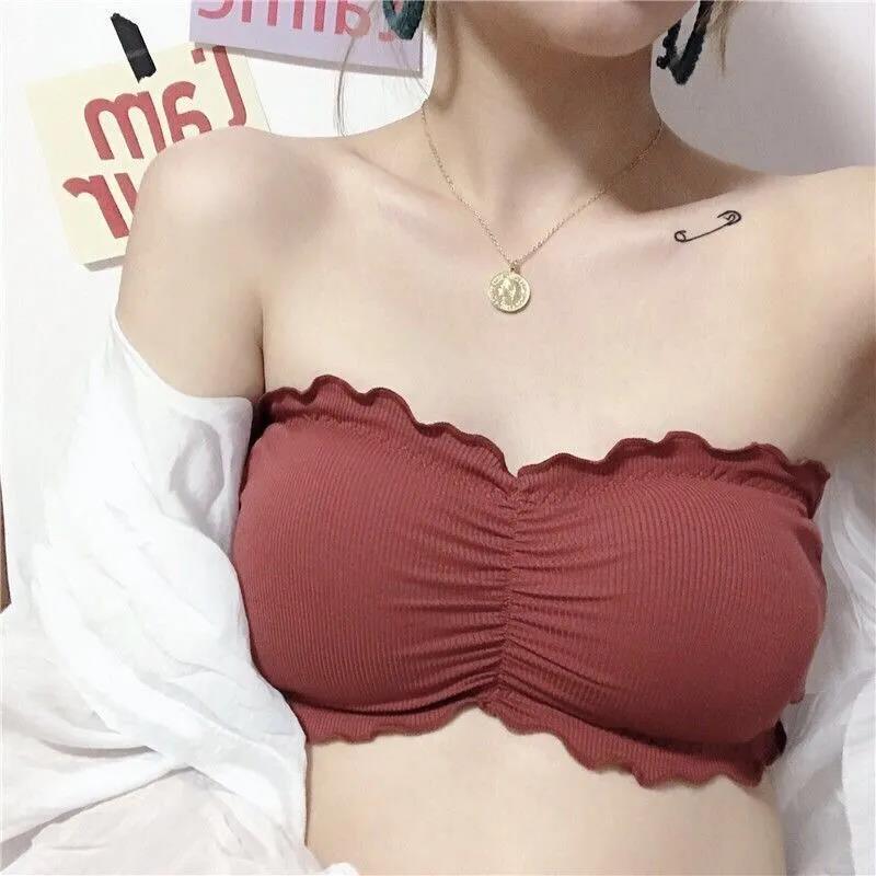 Korean Version of The Anti-glare Beauty Back Invisible Strapless Tube Top Wrap Chest No Steel Ring Underwear Bra