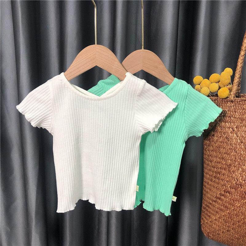Children's Clothing Girls Suit Summer Small and Medium-sized Virgin Baby Fashion Korean Style Short Sleeve Two-piece Trend