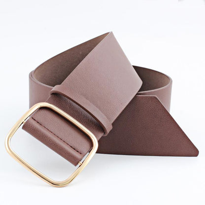 Concise Women Strap Pu Leather Casual All-match Women Waist Belt Wide Waistband