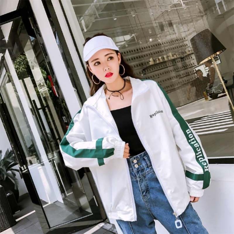 Spring and Autumn Sports Jacket Women Harajuku Personality Short Jacket Large Size Loose Jacket