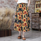 Women Summer Large Size Printed Lantern Skirt In Spring and Summer Loose High Waist A-line Vintage Elastic Casual Long Skirt