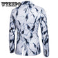 Fashion Jacquard Print Slim Jacket Men's Casual Business Party Wedding Blazer