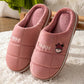 Winter Slippers Women Plaid Embroidery Non Slip Warm Men Slides Thick Fleece Warm Slippers Plus Size Shoes