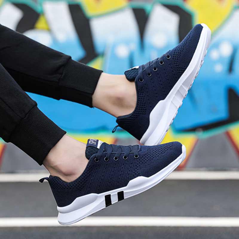 Size 39-44 Men Sneakers Non-slip Basketball Shoes Breathable Deodorant Flying Woven Mesh Students Running Shoes Wear-resistant Deodorant Skate Shoes