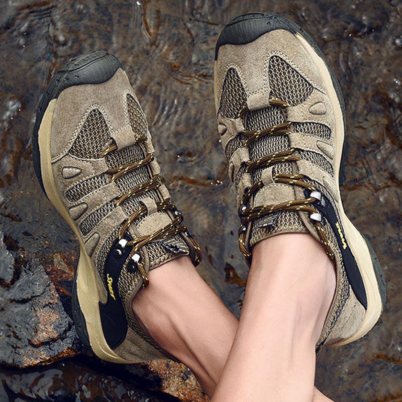 Plus Size 38-46 Men Outdoor Water Sneaker Non Slip Hiking Climbing Aqua Shoes Beach Barefoot Upstream Shoes Wear-resistant Seaside Shoes