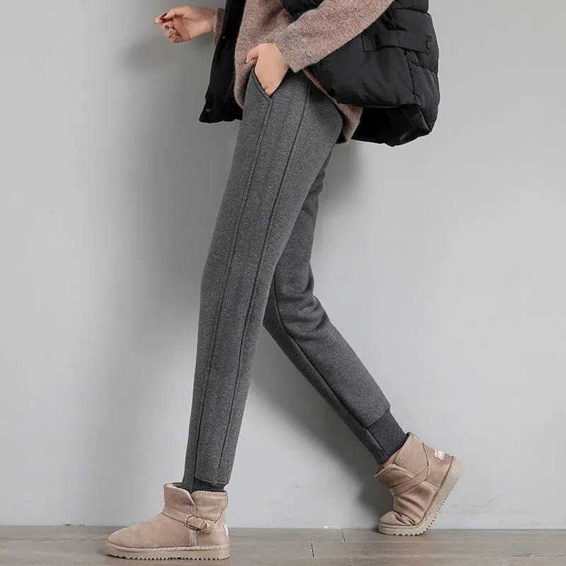 Plush Thickened Sweatpants Women's Winter Loose Guard PANTS LEGGINGS Women's Pants Lamb Cashmere Pants Outer Cotton Pants Autumn and Winter Women