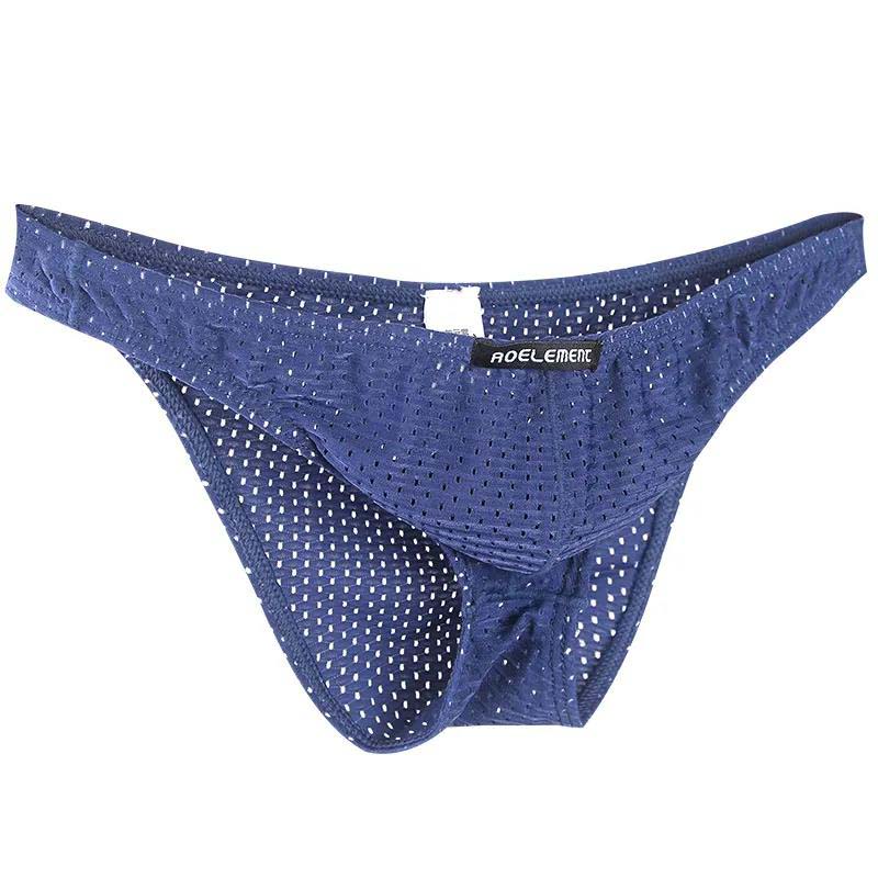 Men's Ice Silk Briefs Thin Section Mesh Eye Transparent Sexy Panties