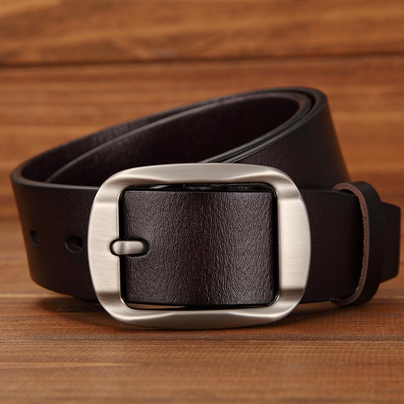 Men's Belt Rotate Pin Buckle Waistband Men Genuine Leather Male Belt Ceinture