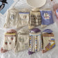 Three Pairs of Women's Socks Fashion Print Cartoon Pattern Socks Winter Thick Pile Pile Socks