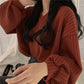 Winter Sweaters Women Lantern Sleeve Plus Size Loose V Neck Pullovers Knitted Jumper 2021 Fall New Fashion Black Oversized Harajuku Sweaters
