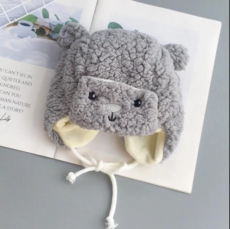 Winter Baby Hat Cute Baby Bear Pullover Hat Boys and Girls Plush Ear Protection Cap Children's Soft Warm Hat