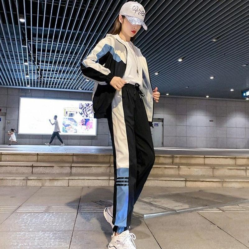 Autumn and Winter Sports Suit Female Casual Loose Student Two-piece Gym Fitness Suit Couples Wear Yoga Clothes Sportswear Sets