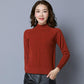 Fashion Women's Sweater Short Hedging Thickening Slim Thin Half High Neck Solid Color Sweater Top