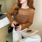 Hollow Knit Sweater Women's Thin Sweater Summer Dress Long Sleeve Loose Jacket Chic Short Top