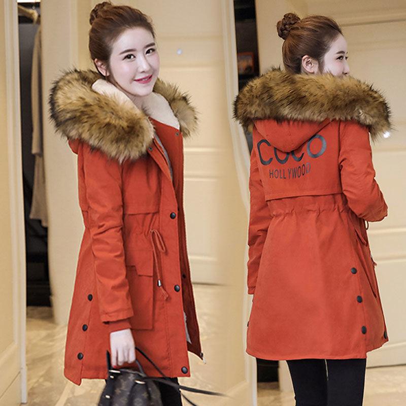 Winter Korean Version  The New Cotton-padded Jacket Women's Mid-length  Plus Velvet Thick
