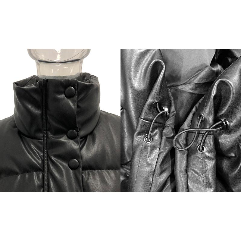 Black Stand Collar Vests Women Fashion Zipper PU Leather Coats Women Elegant Autumn Winter Short Vests Female Ladies IAC